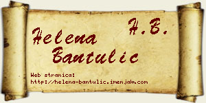 Helena Bantulić vizit kartica